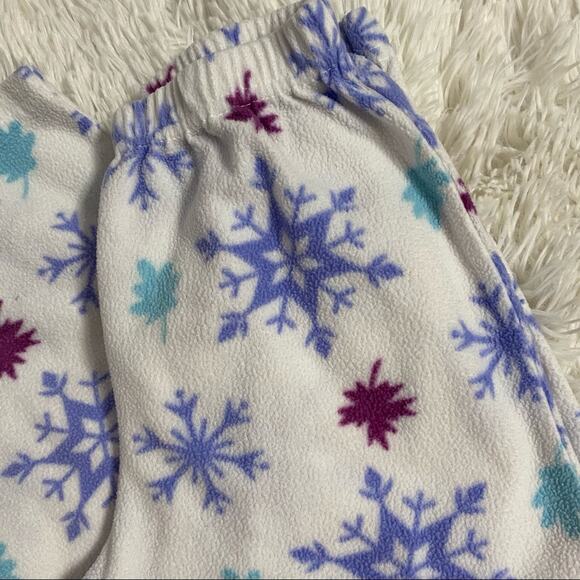 FROZEN • Snowflake Print Fleece Pajama Bottoms Pants - Picture 3 of 5